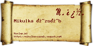 Mikulka Özséb névjegykártya